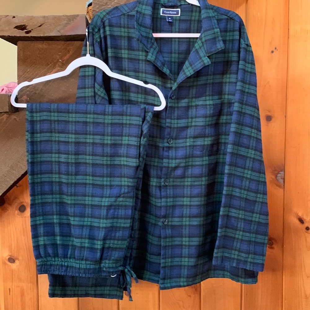 Men’s Black Watch Tartan Plaid flannel pajama set in XL